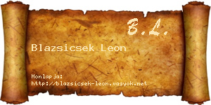 Blazsicsek Leon névjegykártya